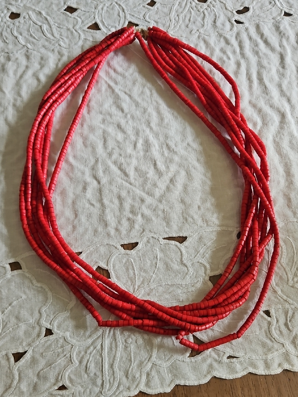Multi-Strand Red Beaded Necklace - Women Jewelry